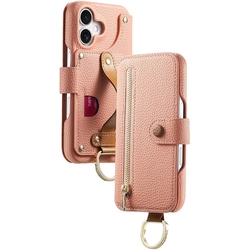 Personalized Birth Flower Name Leather Flip Wallet Phone Case with Card Holder