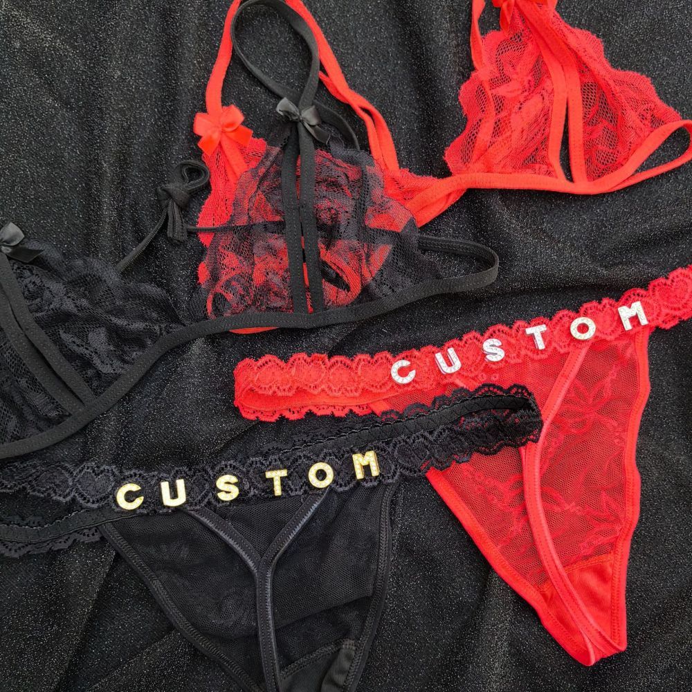 Rose Lace Underwear Set Lingerie And ThongsLace Transparent Underwear Gift For Her