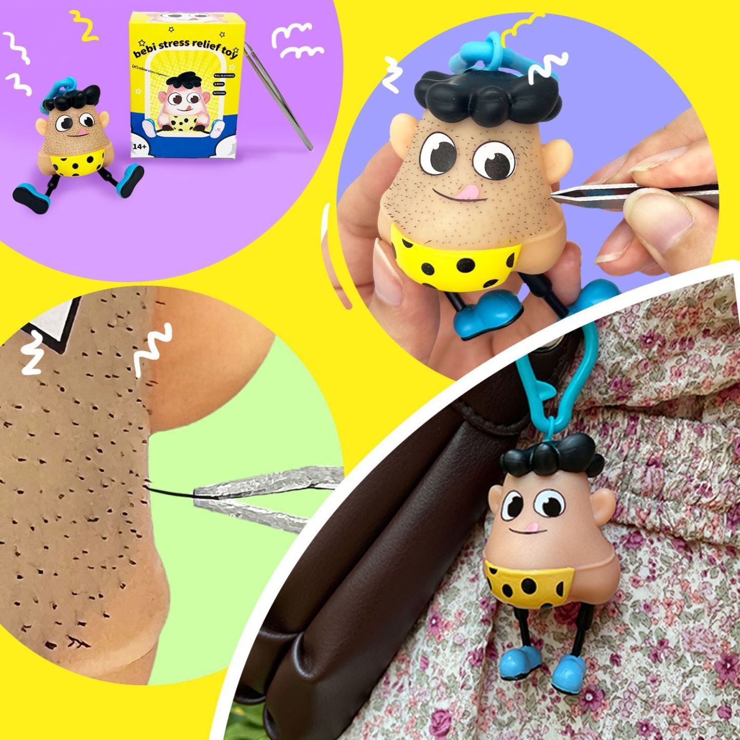 Fidget Toy with Tweezers Perfect Stress-buster and Mood Booster Plucking Habit Gift