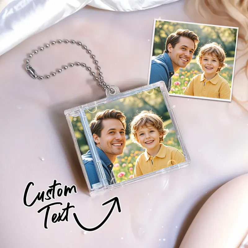 Personalized NFC Keychain Custom Mini Album CD Keychain with Fully Custom Photos+Song Play Your Favorite Spotify Song Instantly Personalized Music Gift Music Lover Keychain CD Album Father's Day Gifts