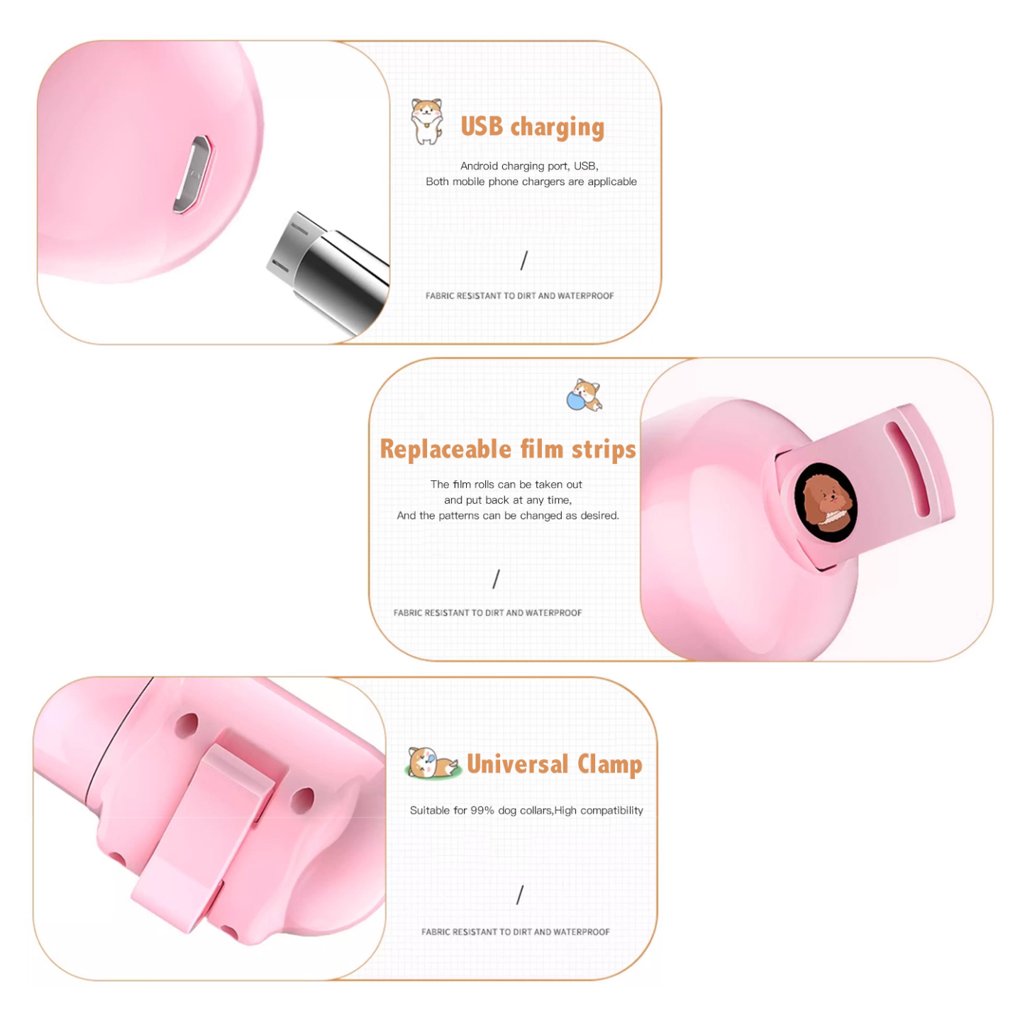Customized Pet Social Projection Lamp Collar Tag Led Lamp Night Anti-Lost Dog Walking Lamp Pet Lamp