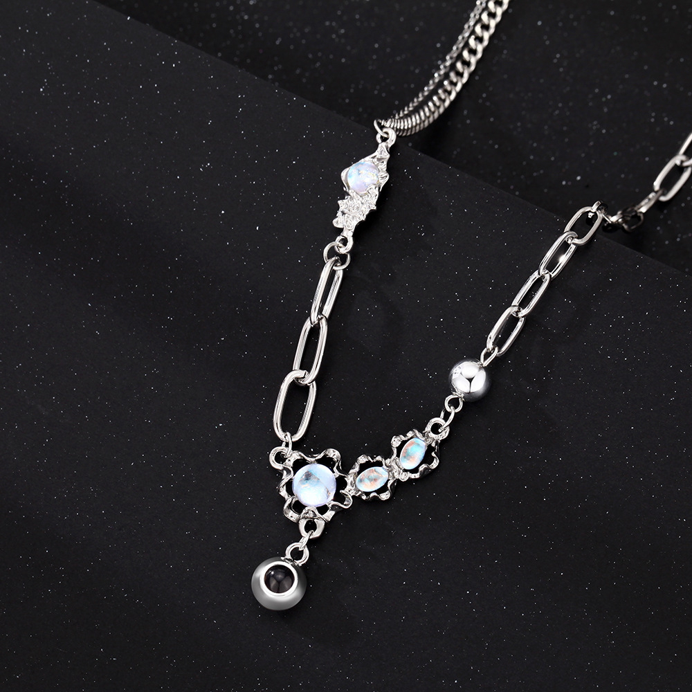 Personalized Photo Necklace Projection Moonlight Gem Necklace Anniversary Gifts for Her