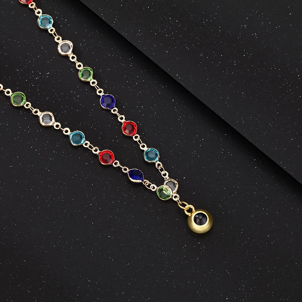 Personalized Colored Crystal Photo Necklace Projection Gem Necklace Anniversary Gifts for Her