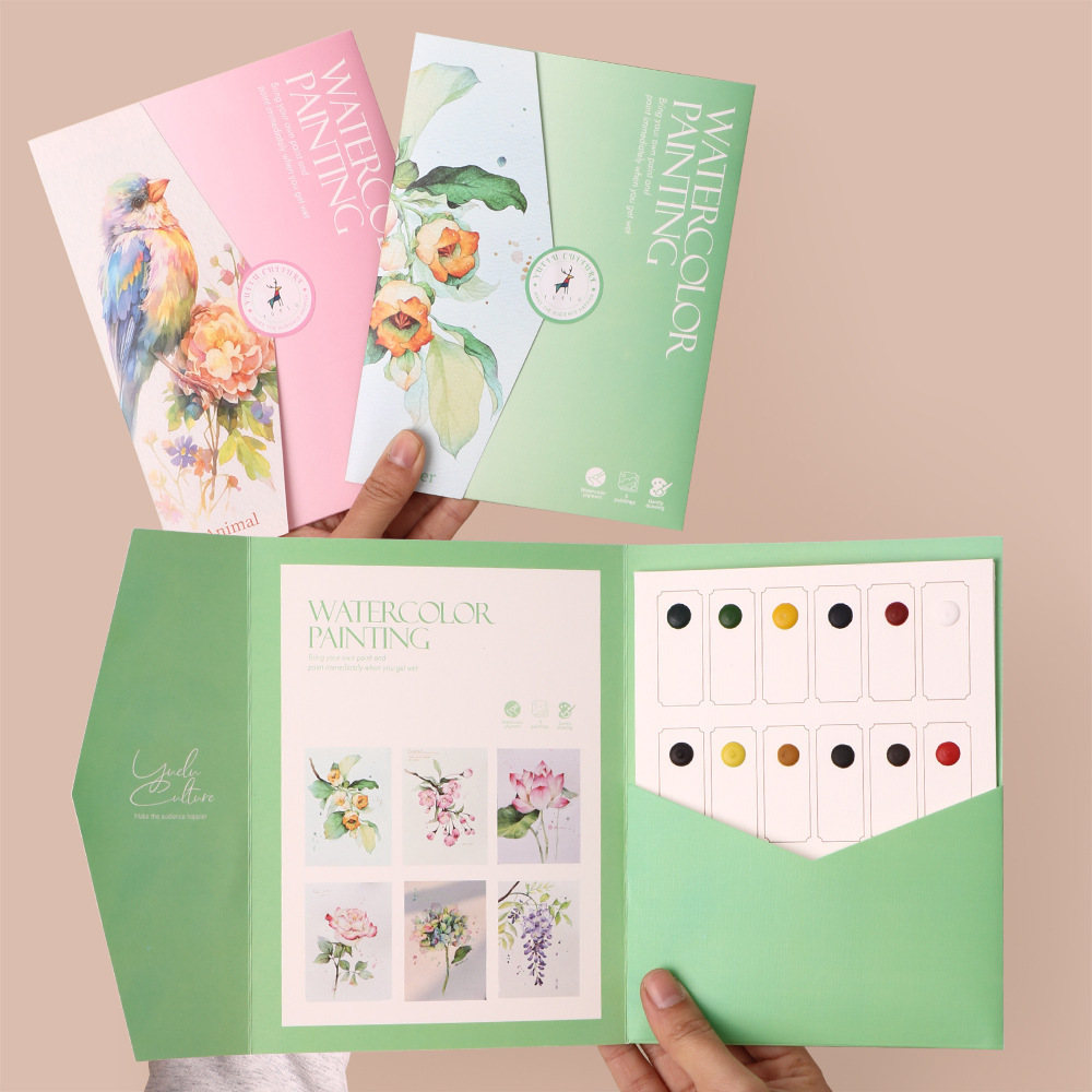 6 Sheets Watercolor Workbook with Free Paint Set Say Goodbye to Anxiety Awaken Your Artistic Talent