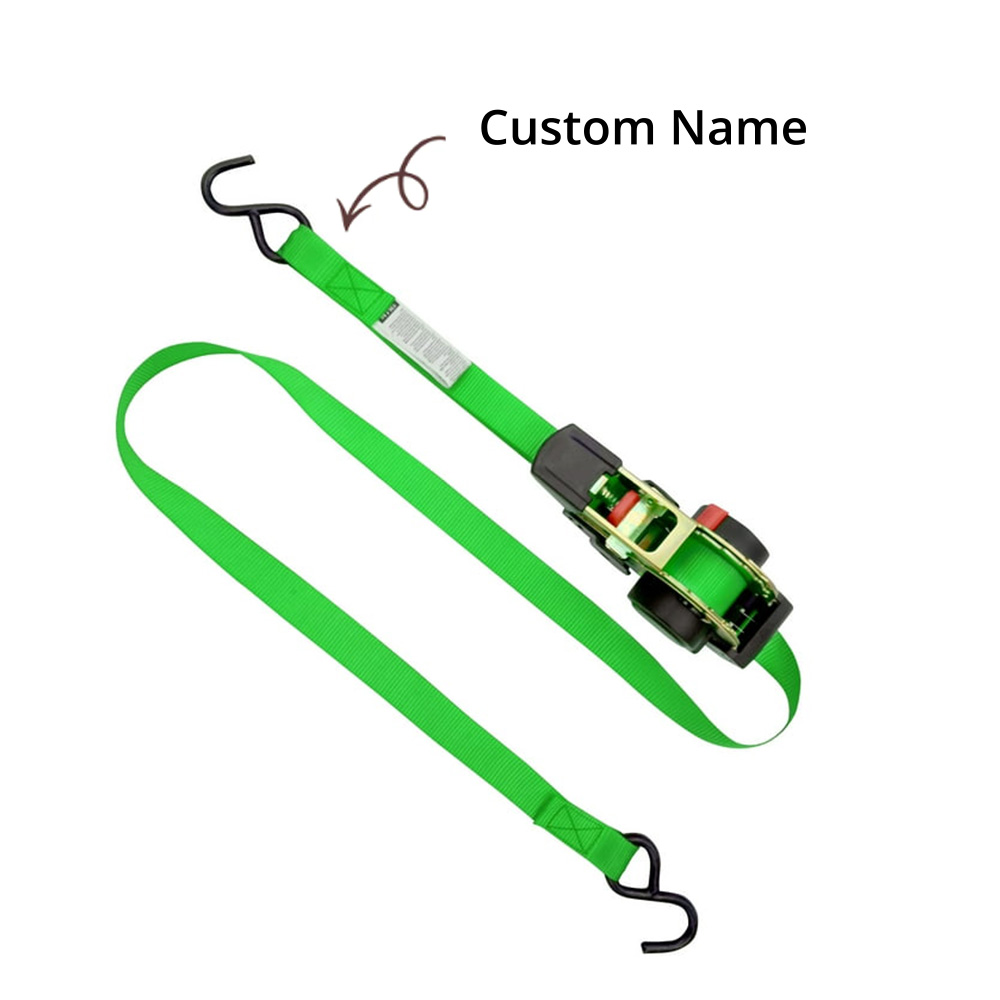 Custom Name Retractable Ratchet Cargo Automatic Retractor Tensioner Tie Belt Self-Driving Travel Luggage Motorcycle Tie Belt Fixing Belt