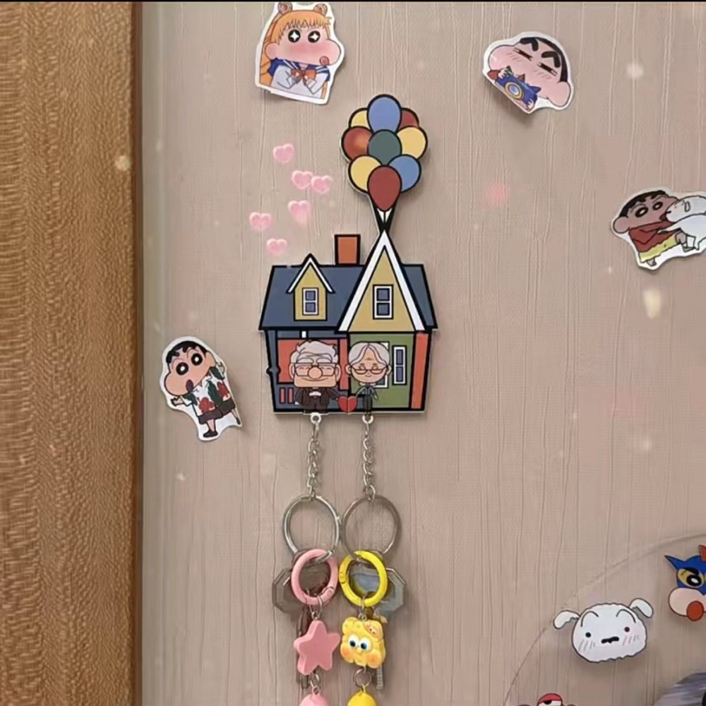 Key Holder Key Rack Movie Inspired Movie Related keychains Colorful Balloon House Wall Decor Cute Couple Keys Home Gift - soufeelus