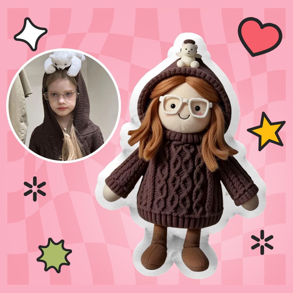 Personalized Photo Plush Doll Pillow Mini Me Plush Pillows Gifts for Kids