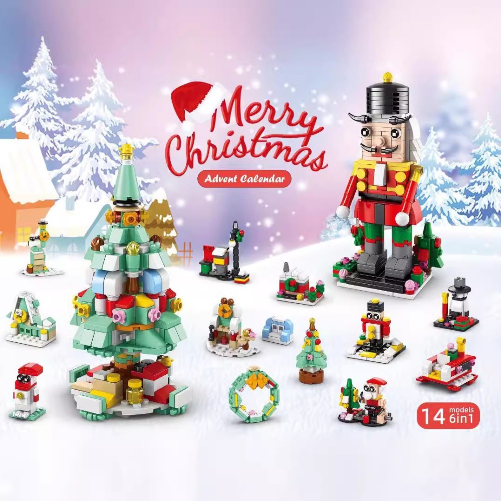 Christmas 2024 Building Blocks for 6-12 Year Olds - 12 Day Countdown Calendar Gift Box - 6 in 1 Christmas Gifts