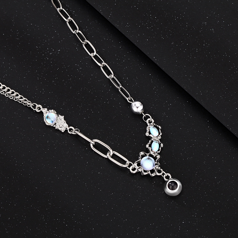 Personalized Photo Necklace Projection Moonlight Gem Necklace Anniversary Gifts for Her