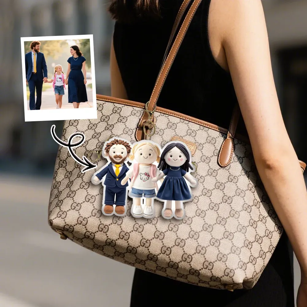 Personalized Bag Charm Photo Plush Doll Keychain Mini Me Plush Keychain Birthday Gifts