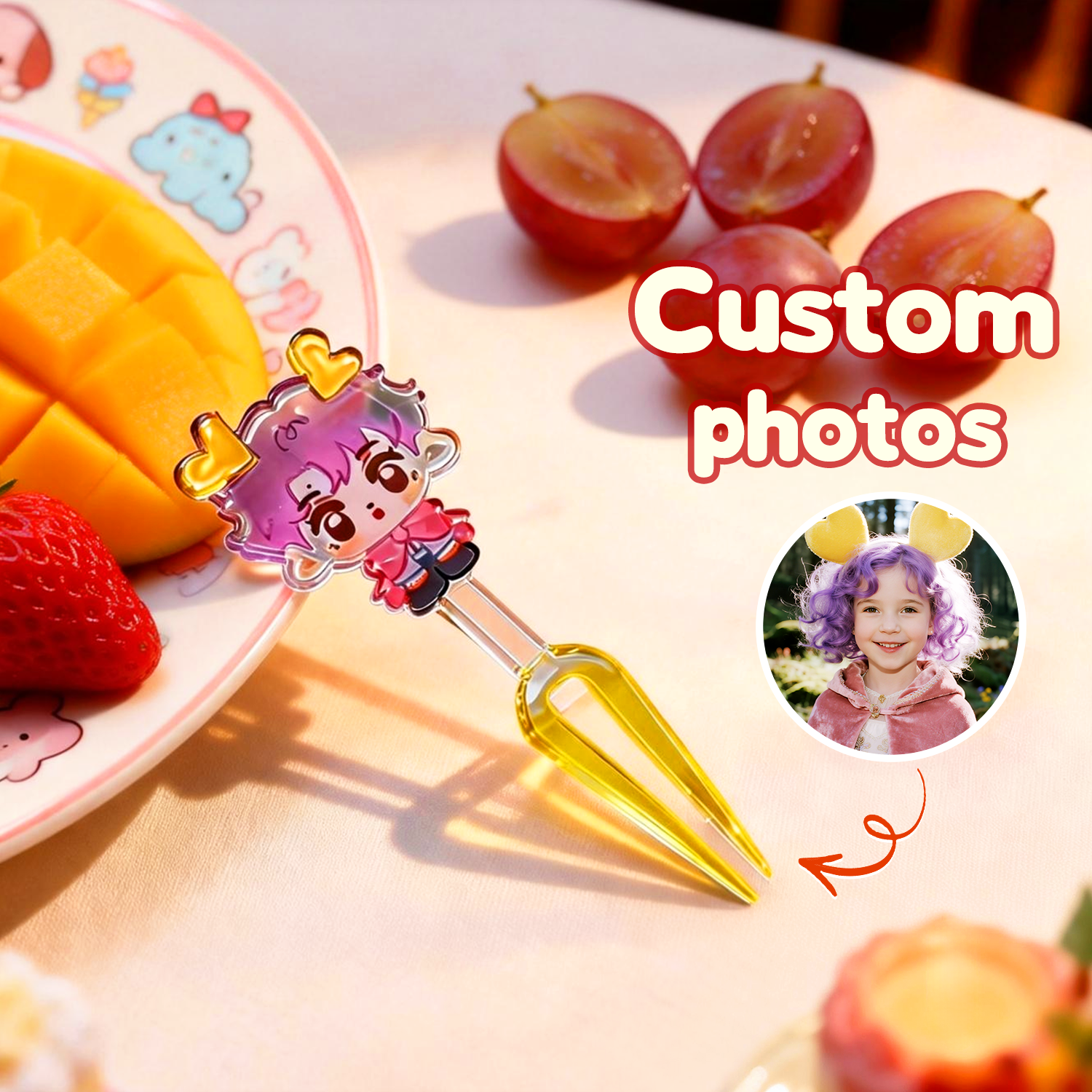 Custom Photo Acrylic Fork Personalized Cartoon Photo Image Mini Fork A Unique Gift