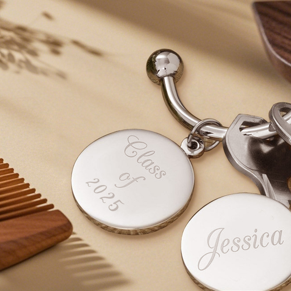 Graduation Personalized Keyring Engraving Text Keychain Graduation Gifts For Her/Him