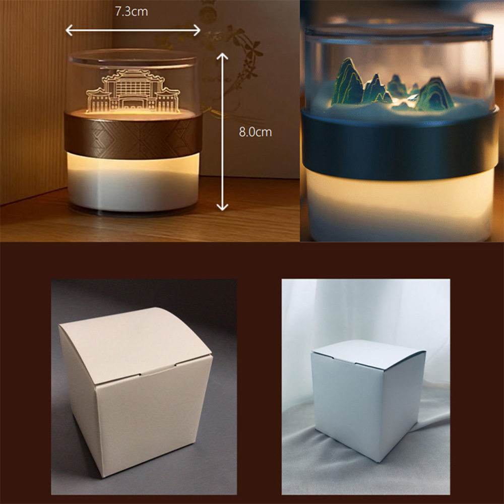 Memorial Gift Customized Night Light Creative Flip Light Acrylic Hourglass Lamp Corporate Campus Anniversary Gift