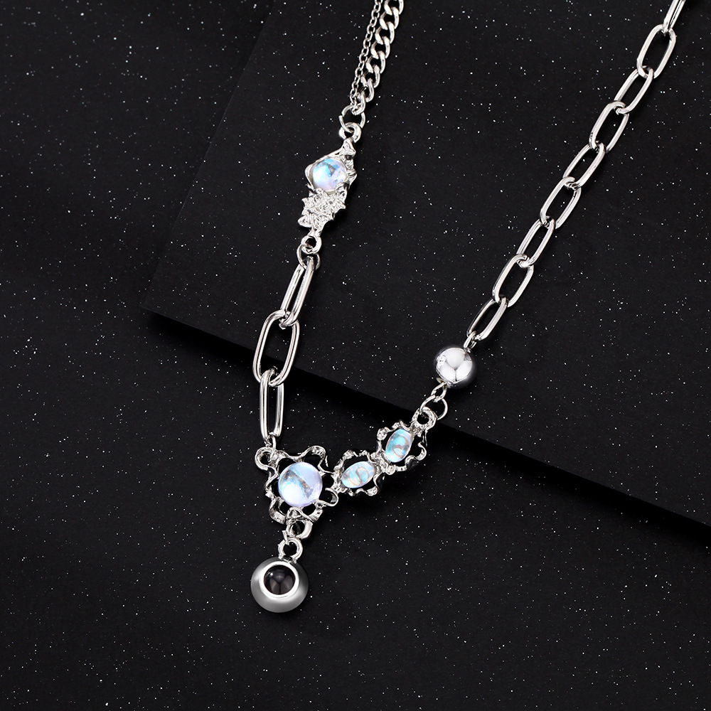Personalized Photo Necklace Projection Moonlight Gem Necklace Anniversary Gifts for Her