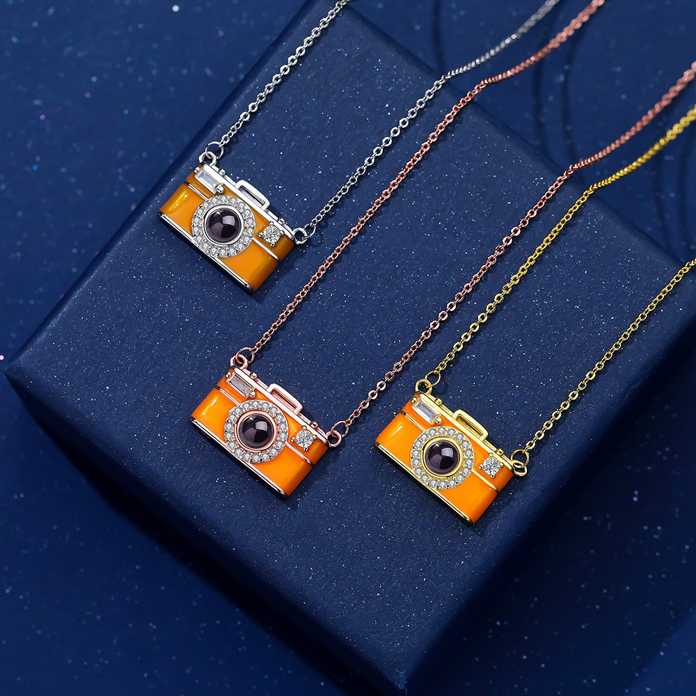 Personalized Photo Necklace Projection Gem Camera Necklace Anniversary Gifts for Her