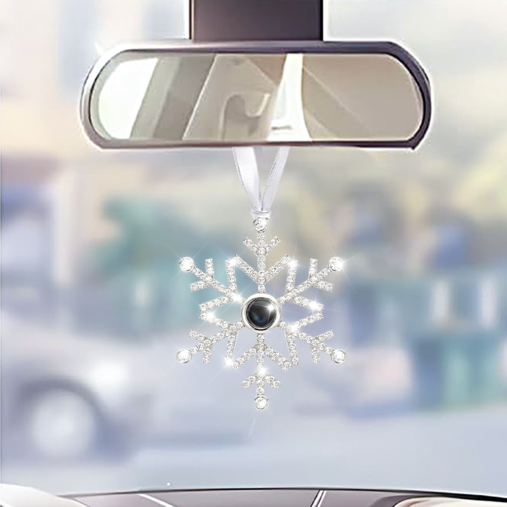 Personalized Photo Angel Car Hanging Accessories Crystal Rhinestone Vehicle Rear View Mirror Charm Pendant Ornaments Diamond Auto Interior Hanger Decoration for Her
