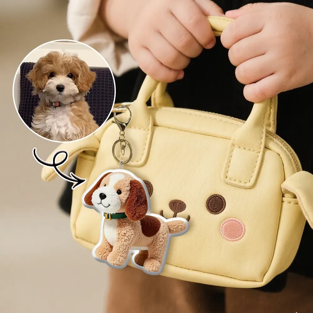 Personalized Bag Charm Photo Plush Doll Keychain Mini Me Plush Keychain Birthday Gifts