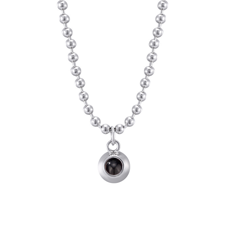 Personalized Ball Shot Photo Necklace Projection Gem Necklace Anniversary Gifts for Her