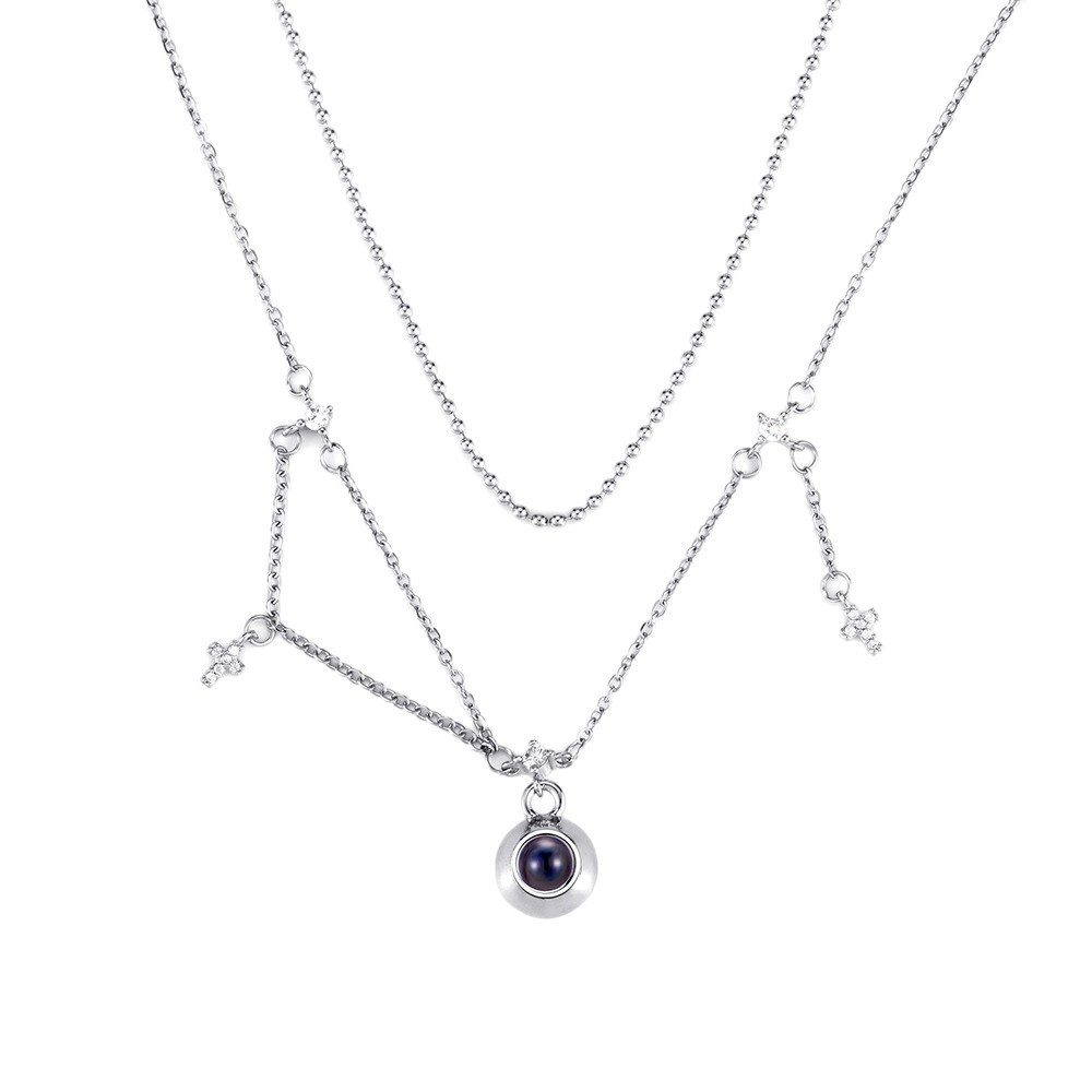 Personalized Cross Photo Necklace Projection Gem Necklace Anniversary Gifts for Her
