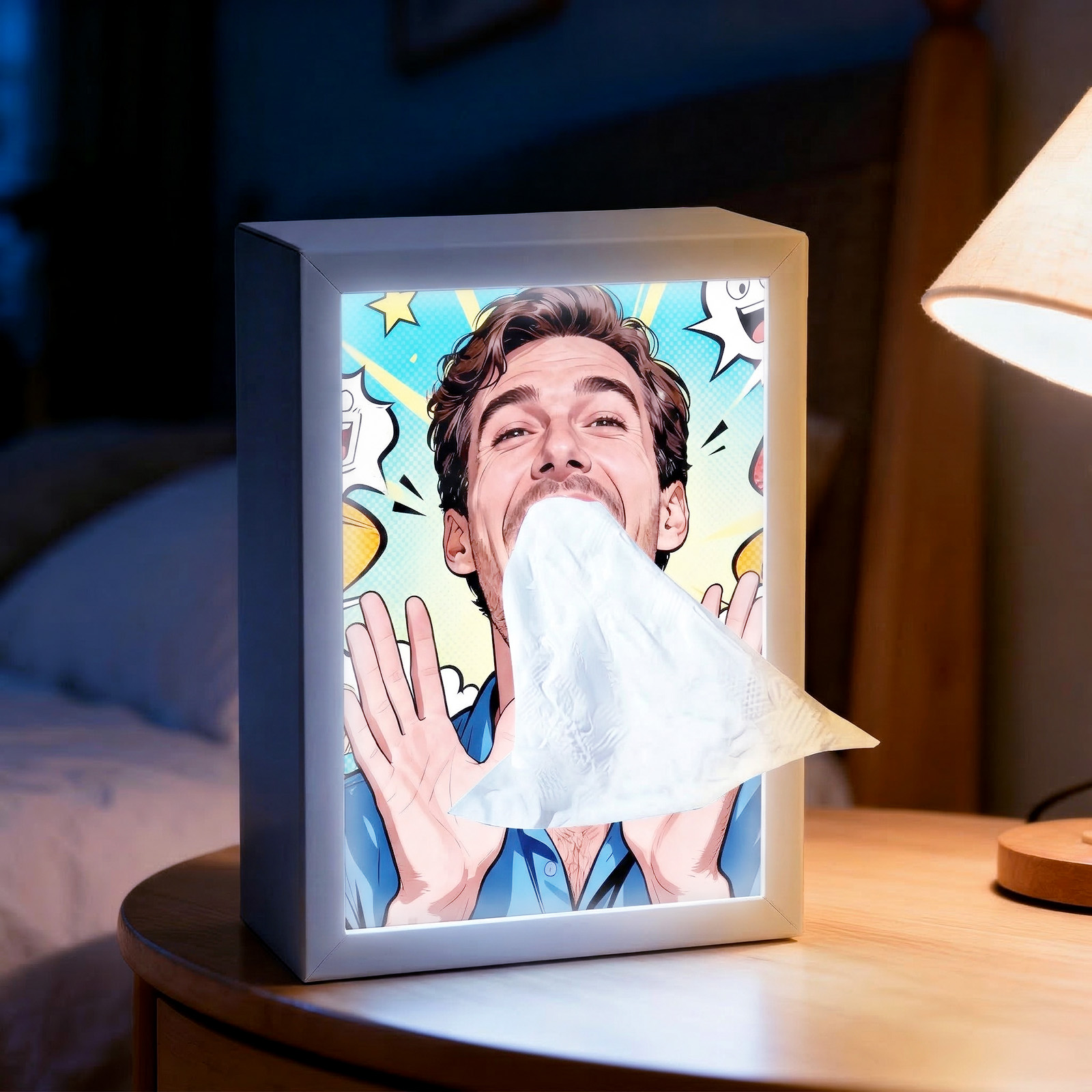 Custom Photo Tissue Box With Light Funny Tissue Holder Creative Home Decor Gift