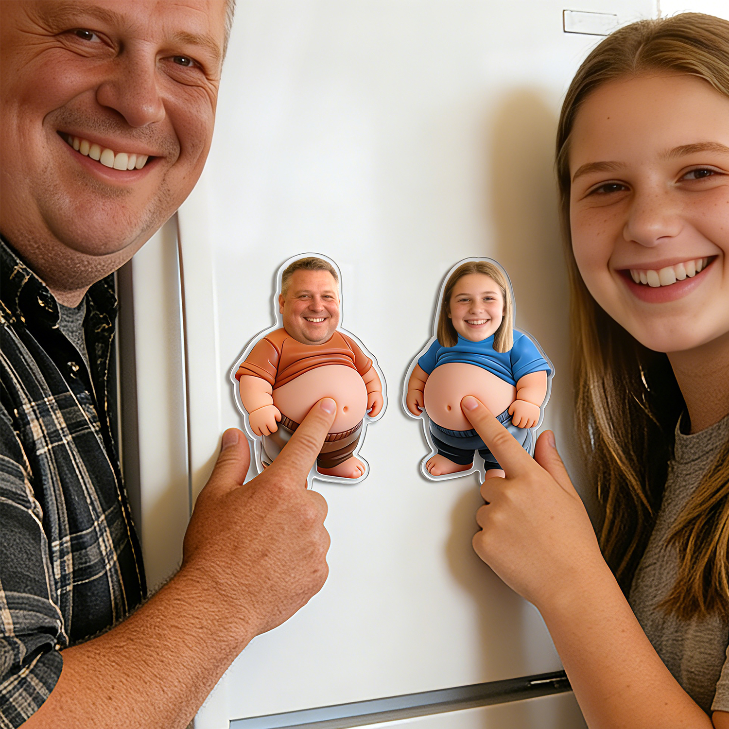 Custom Face Squishy Belly Anti-collision Sticker – Personalized Photo Sticker with Soft Squeeze Belly Cute Funny Father's Day Gift for Dad