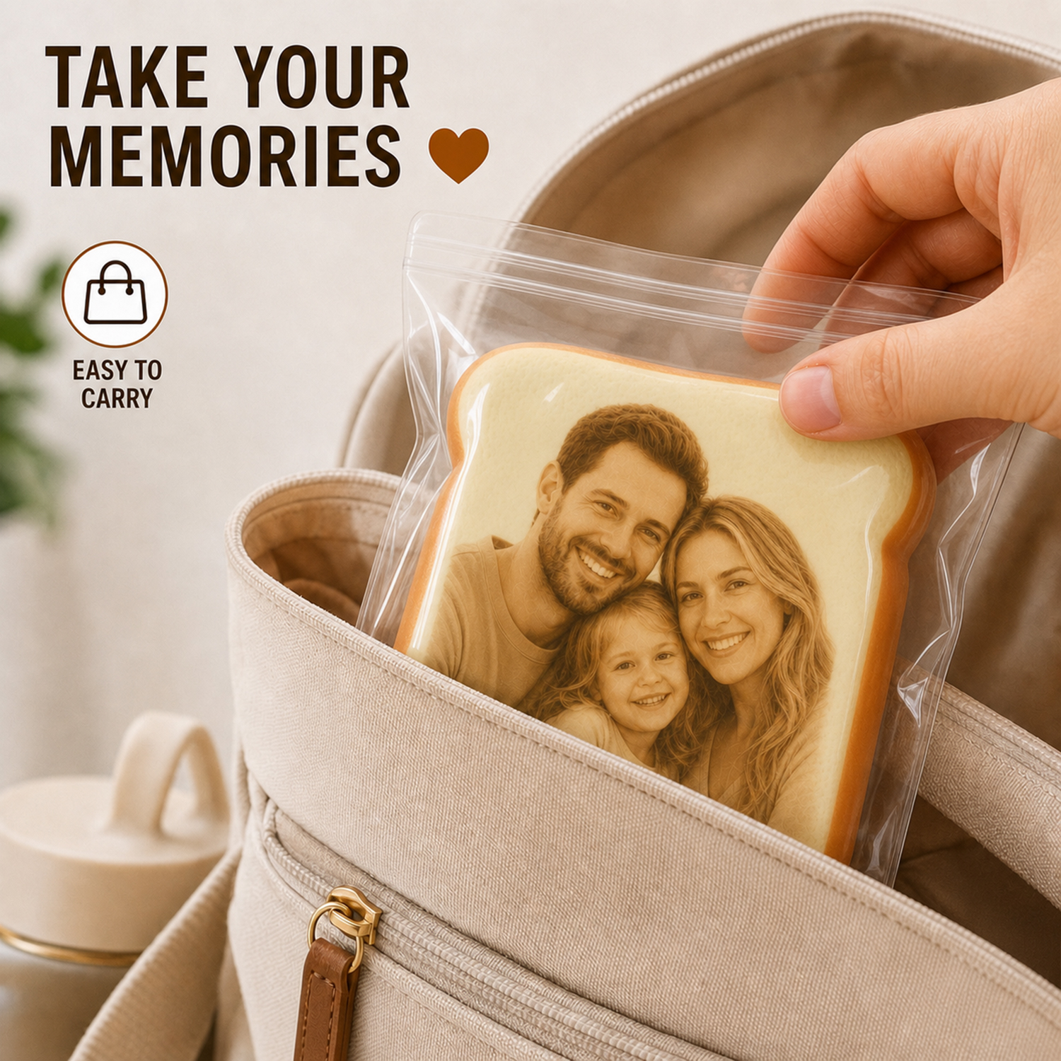 Personalized Photo Toast Squishy Toy, Custom Face Bread Stress Relief Fidget Toy, Cute Memory Gift For Friends, Couples And Pet Lovers
