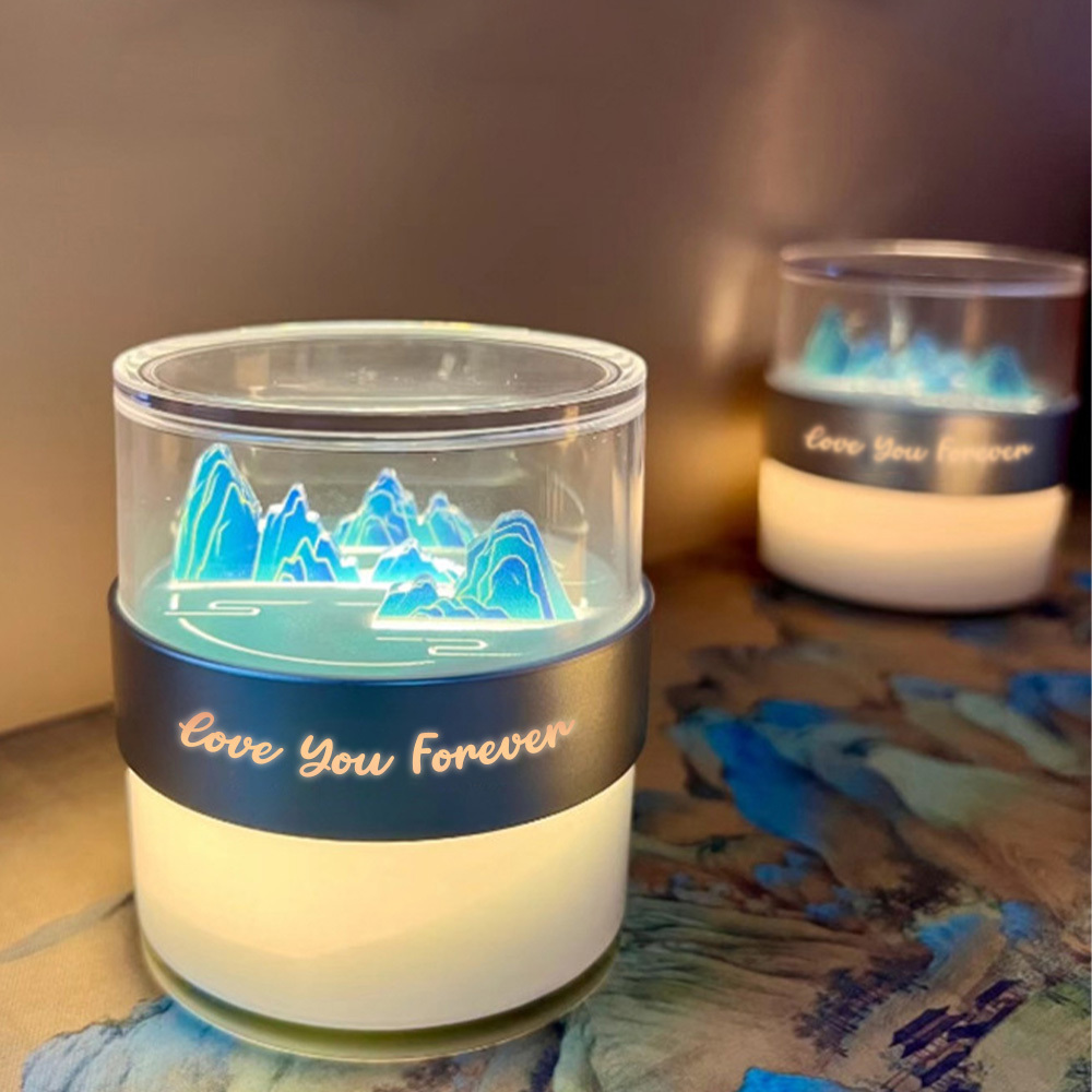 Memorial Gift Customized Night Light Creative Flip Light Acrylic Hourglass Lamp Corporate Campus Anniversary Gift