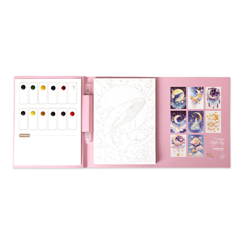 16 Sheets Watercolor Workbook Coating Book with Free Paint Set Say Goodbye to Anxiety Awaken Your Artistic Talent