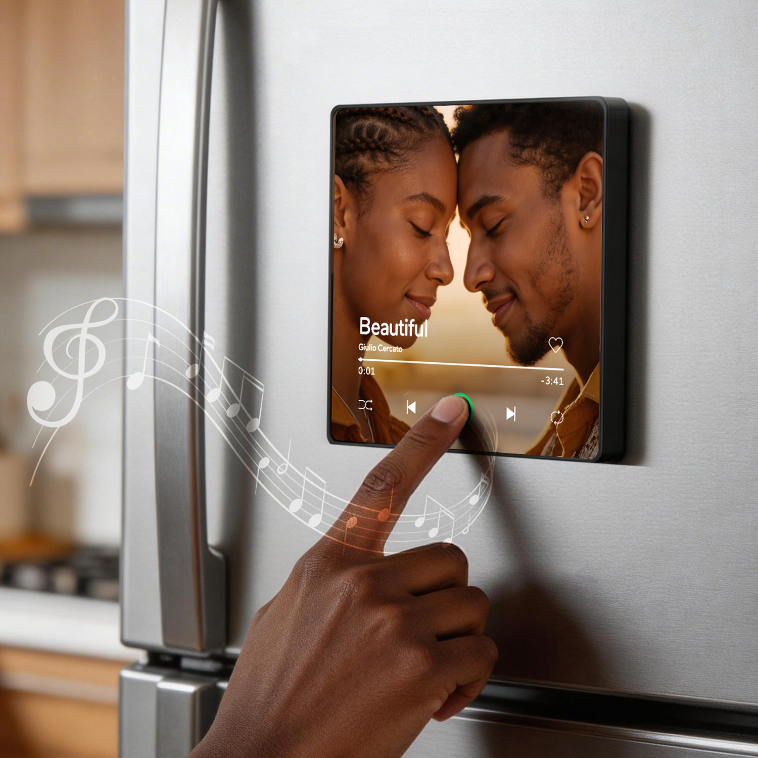 Custom Music Fridge Magnet New 4.0 Upgrade with Colorful Frame Playable Music Album Photo Wall Sticker Perfect Anniversary Gift for Couples