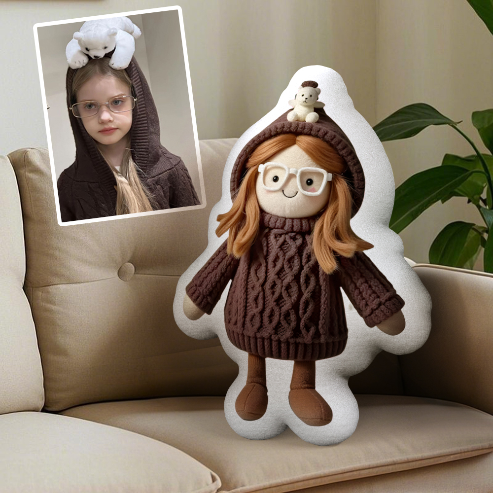 Personalized Photo Plush Doll Pillow Mini Me Plush Pillows Gifts for Kids