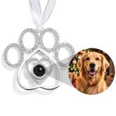 Personalized Paw Photo Ornament Custom Projection Ornaments Christmas Gifts for Pet Lovers Memorial Gifts