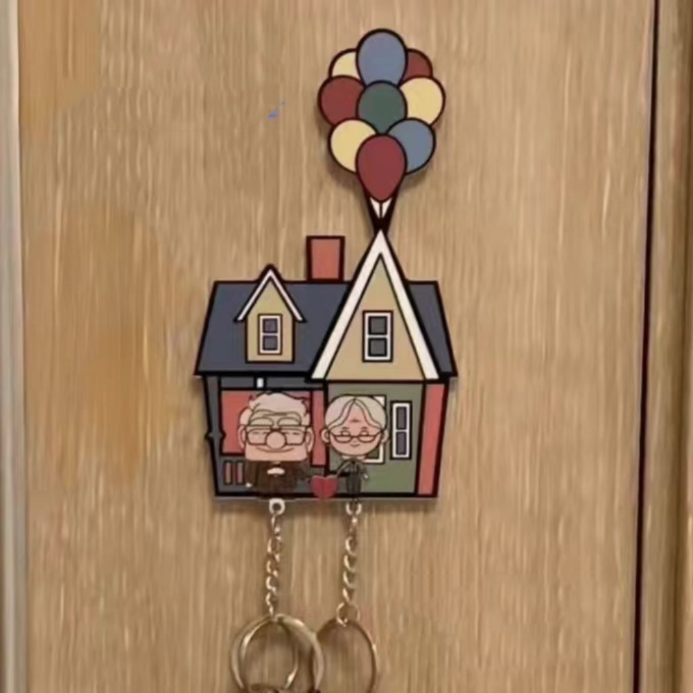 Key Holder Key Rack Movie Inspired Movie Related keychains Colorful Balloon House Wall Decor Cute Couple Keys Home Gift - soufeelus