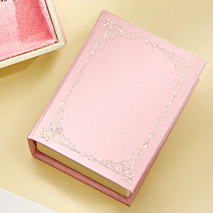 Pink Book Shape Ring Box Gift Box (Box Only No Jewelry Included)
