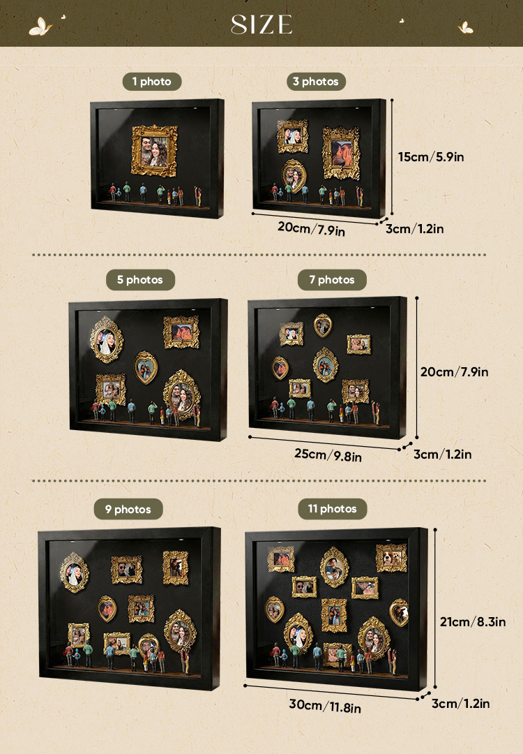 Personalized Miniature Art Gallery 3D Shadow Box - Custom Photo Gallery Wall with "Art and a Small Museum" Banner & Mini Spectator Figures - Unique Couples Romantic Gift detail image 5