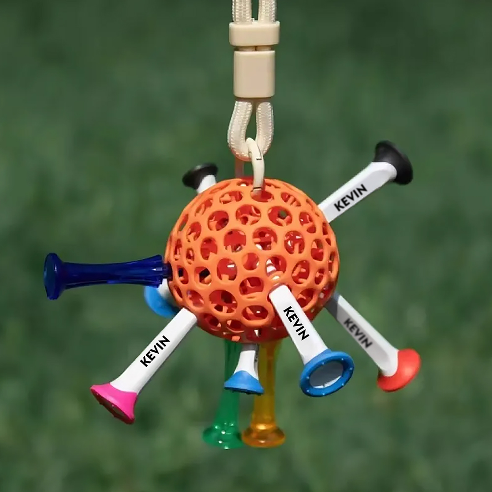 Custom Portable Golf Tee Holder 3D Printed Golf Accessory Organizer with Colorful Custom Golf Tees