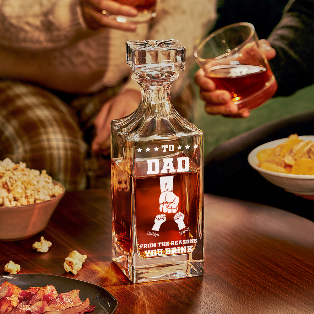 Whiskey Bottle Gift for Dad - For the Reasons You Drink - Personalized Whiskey Bottle