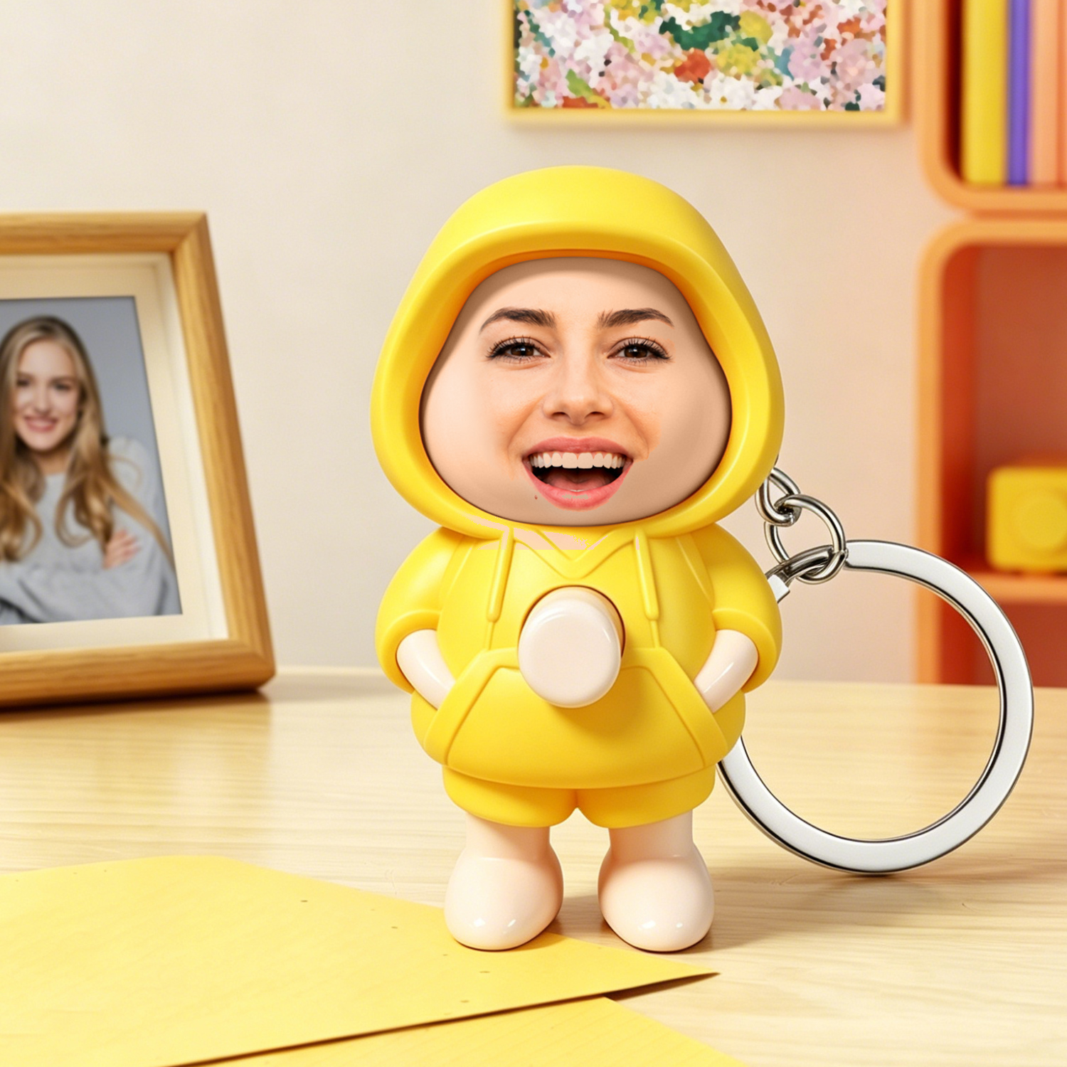 Custom Photo Face-Changing Keychain Personalized Face Keychain Interchangeable Expressions Gift For Friend Fun Gifts