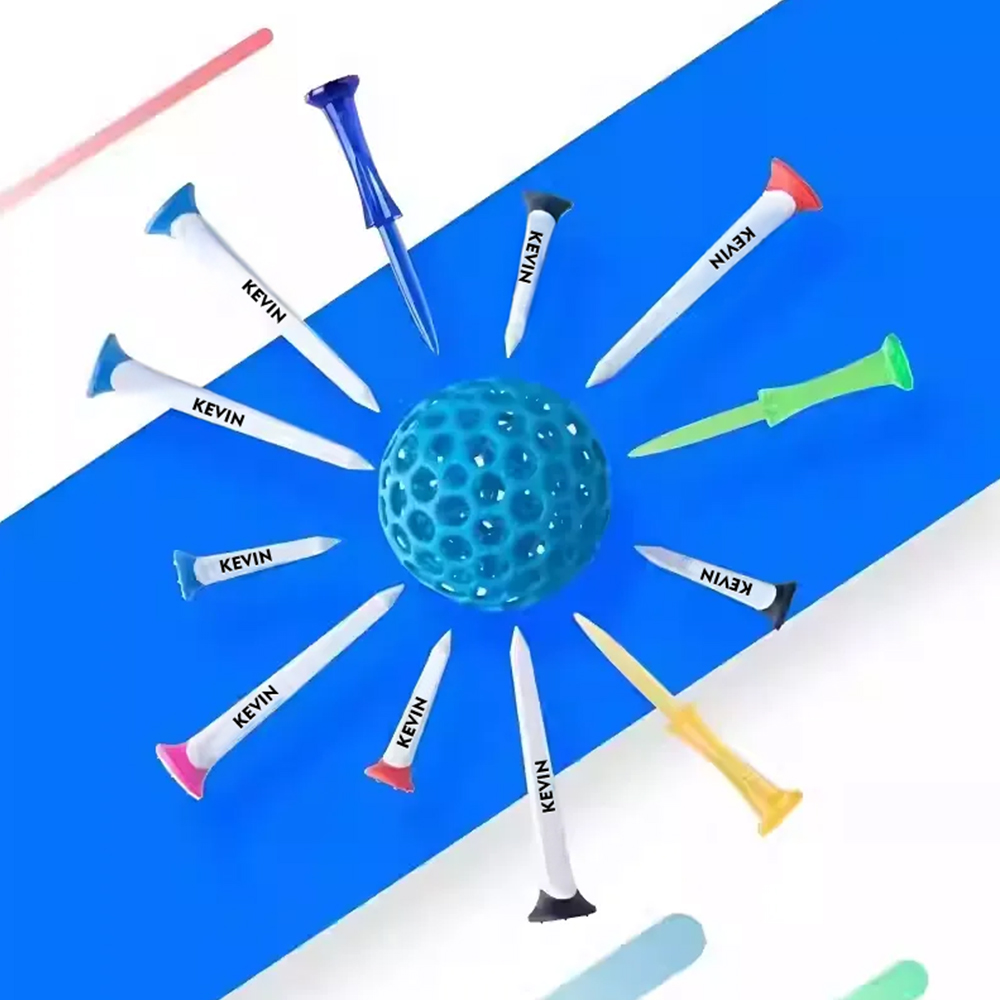 Blue Custom Golf Tee Holder Including 5 Custom Golf Tees