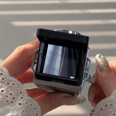 Retro Simulation Twin-Lens Reflex Camera, Photo Taking, Hand-Cranked Video Recording Gift