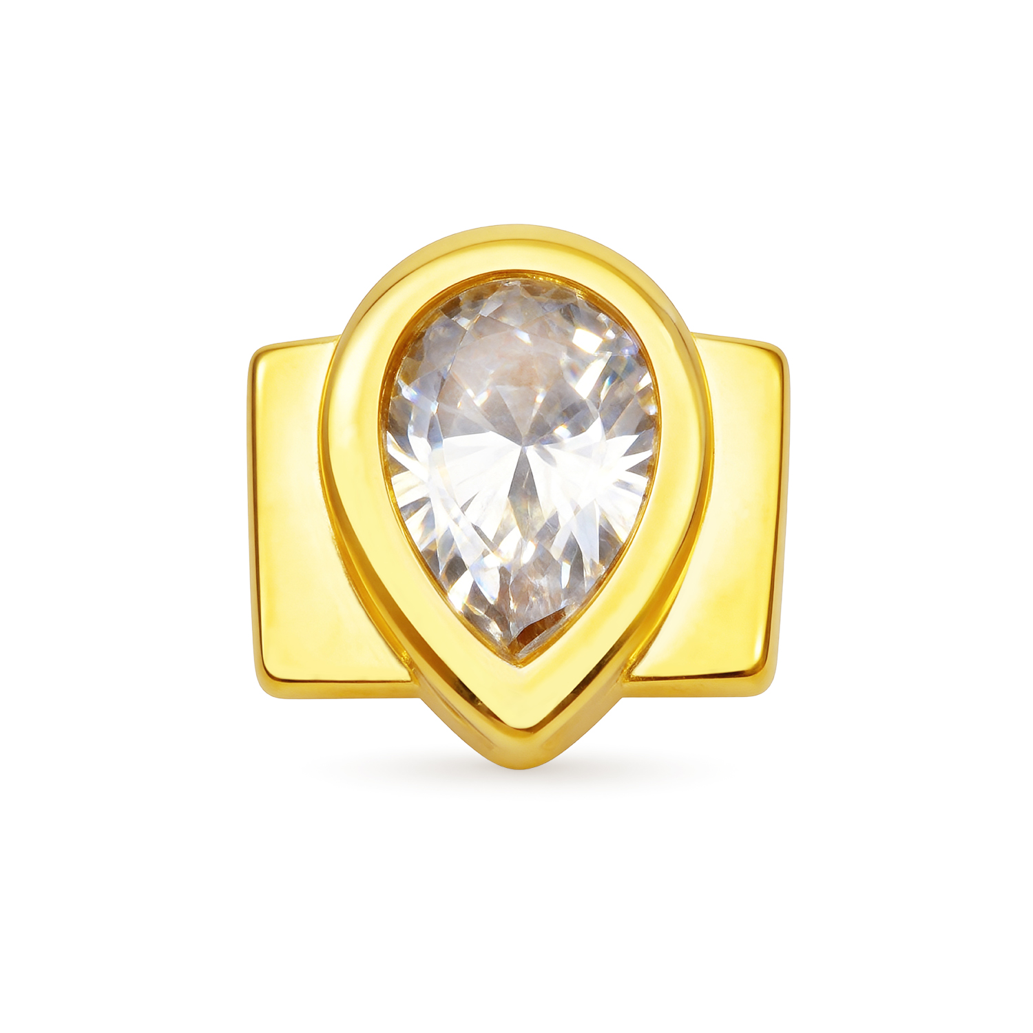 Large Teardrop Diamond Charm - Gold