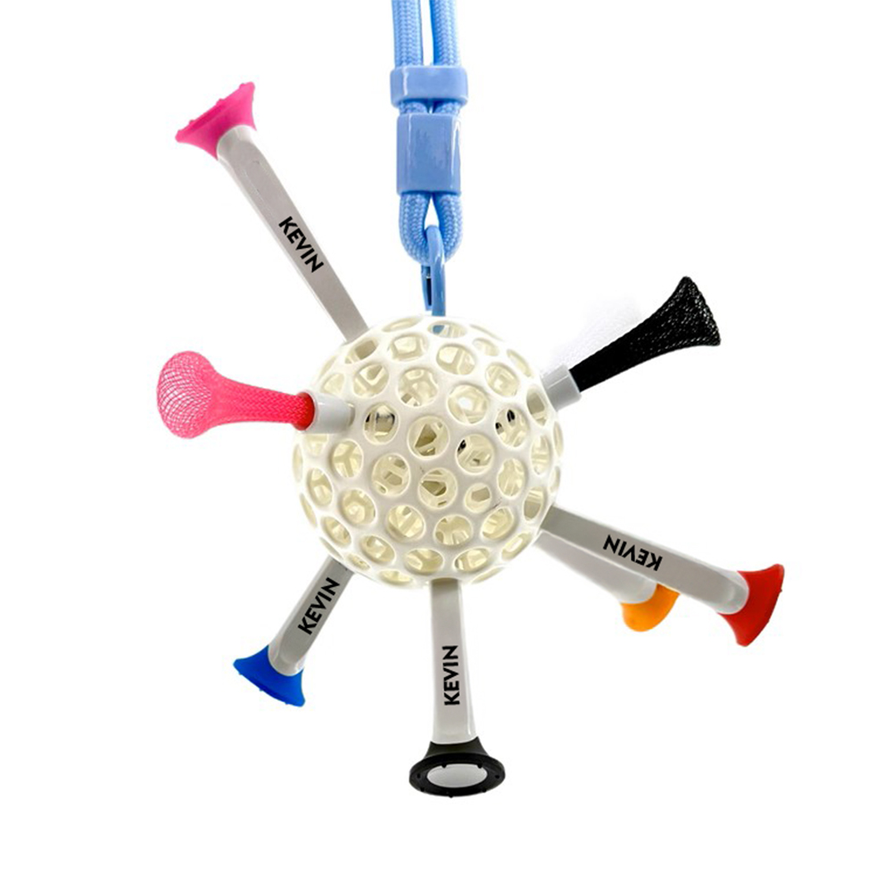 White Custom Golf Tee Holder Including 5 Custom Golf Tees