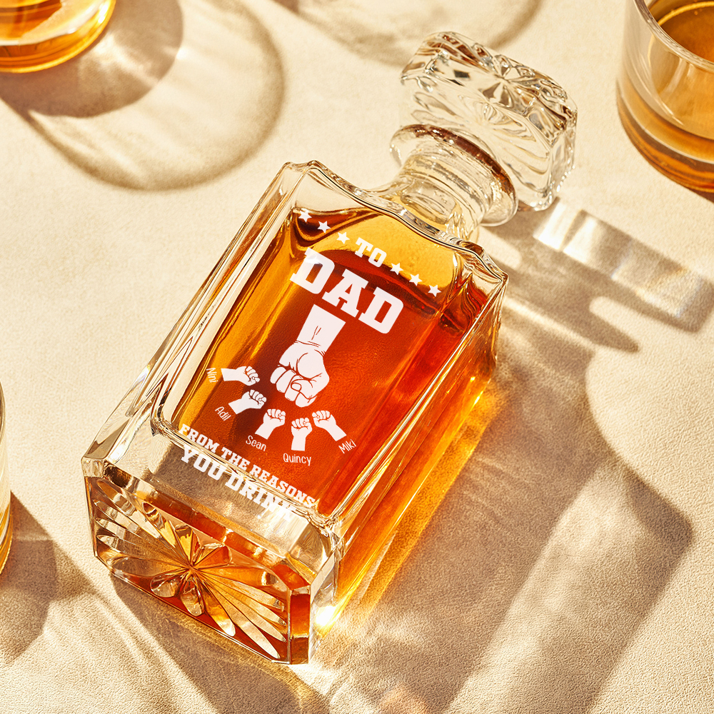 Whiskey Bottle Gift for Dad - For the Reasons You Drink - Personalized Whiskey Bottle