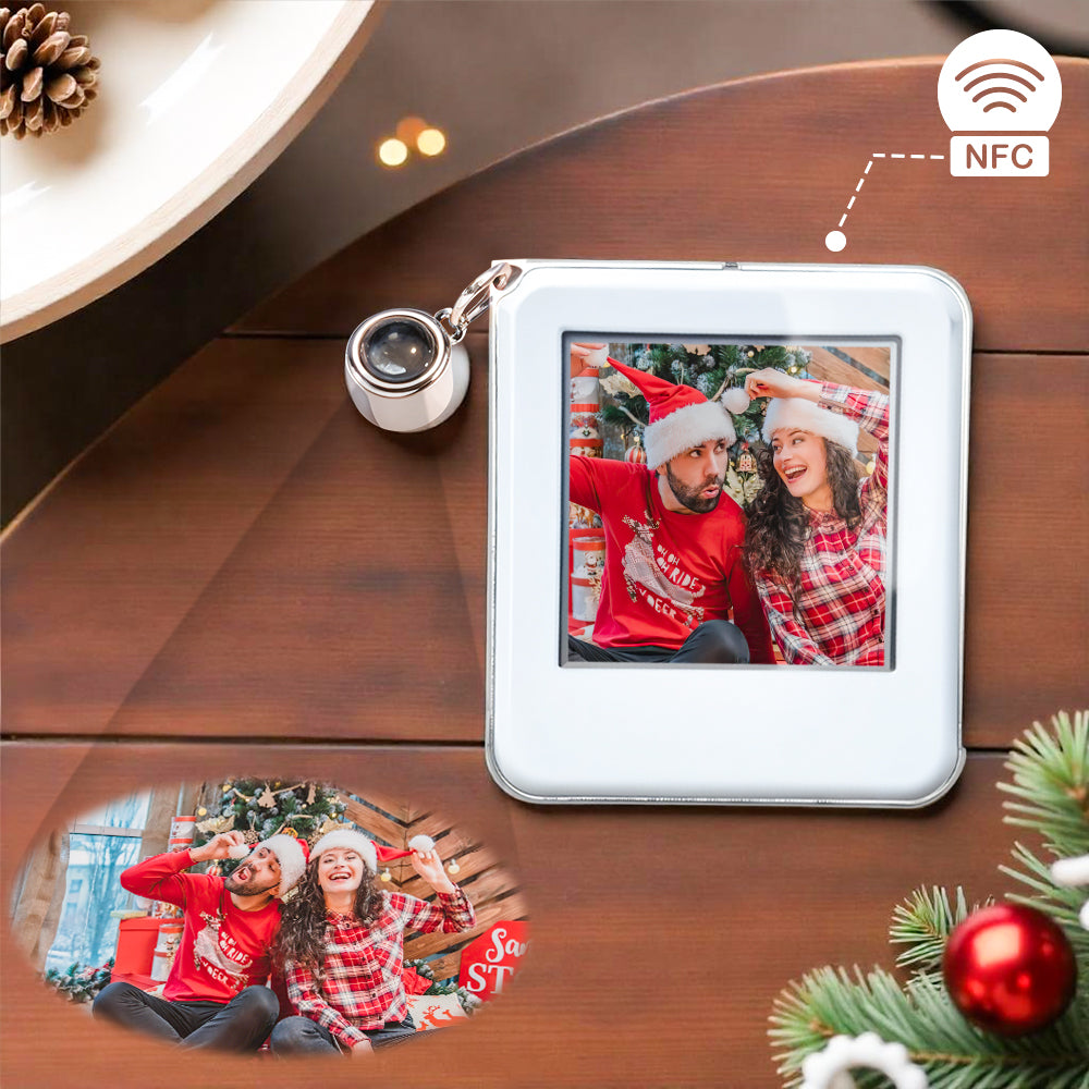 Memory Lingering Good Photo Key Chains 1.54inch NFC Powered eink Photo Shifting Key Chains Best Christmas Gift Ever detail