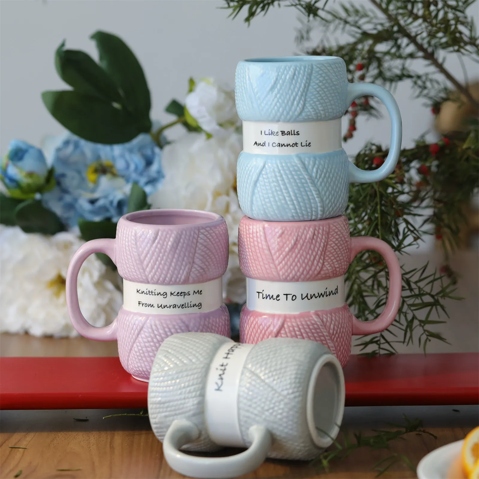 Knitted Texture Ceramic Coffee Mug Gift For Friends 商品缩略图