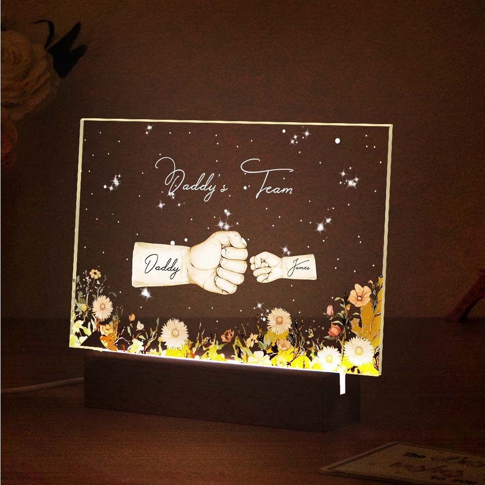 Personalized Name Fists Custom Name Night Light Best Gifts for Dad Father's Day