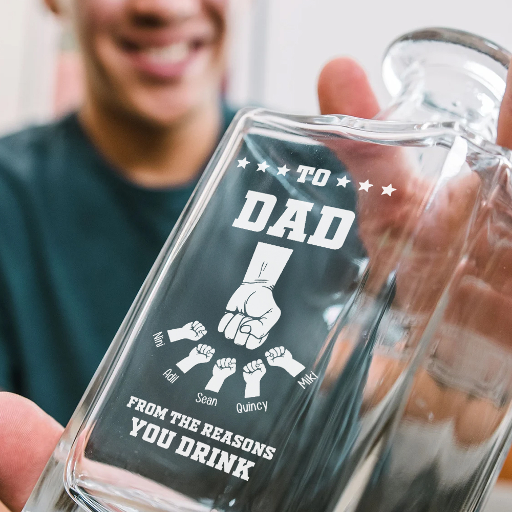 Whiskey Bottle Gift for Dad - For the Reasons You Drink - Personalized Whiskey Bottle