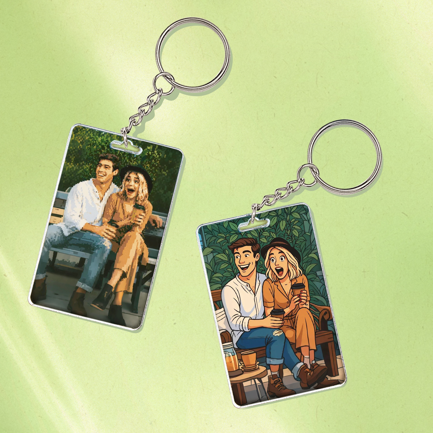 Custom Photo Keychain Personalized Various Cartoon Style Keychains
