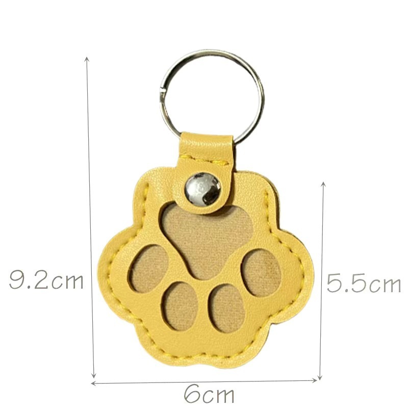 Custom Text Pet Hair Storage Keychain Dog Paw Keychain Leather Keychain Gift for Pet Lovers