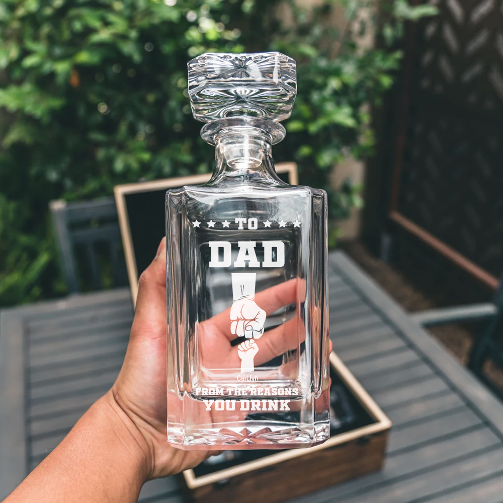 Whiskey Bottle Gift for Dad - For the Reasons You Drink - Personalized Whiskey Bottle