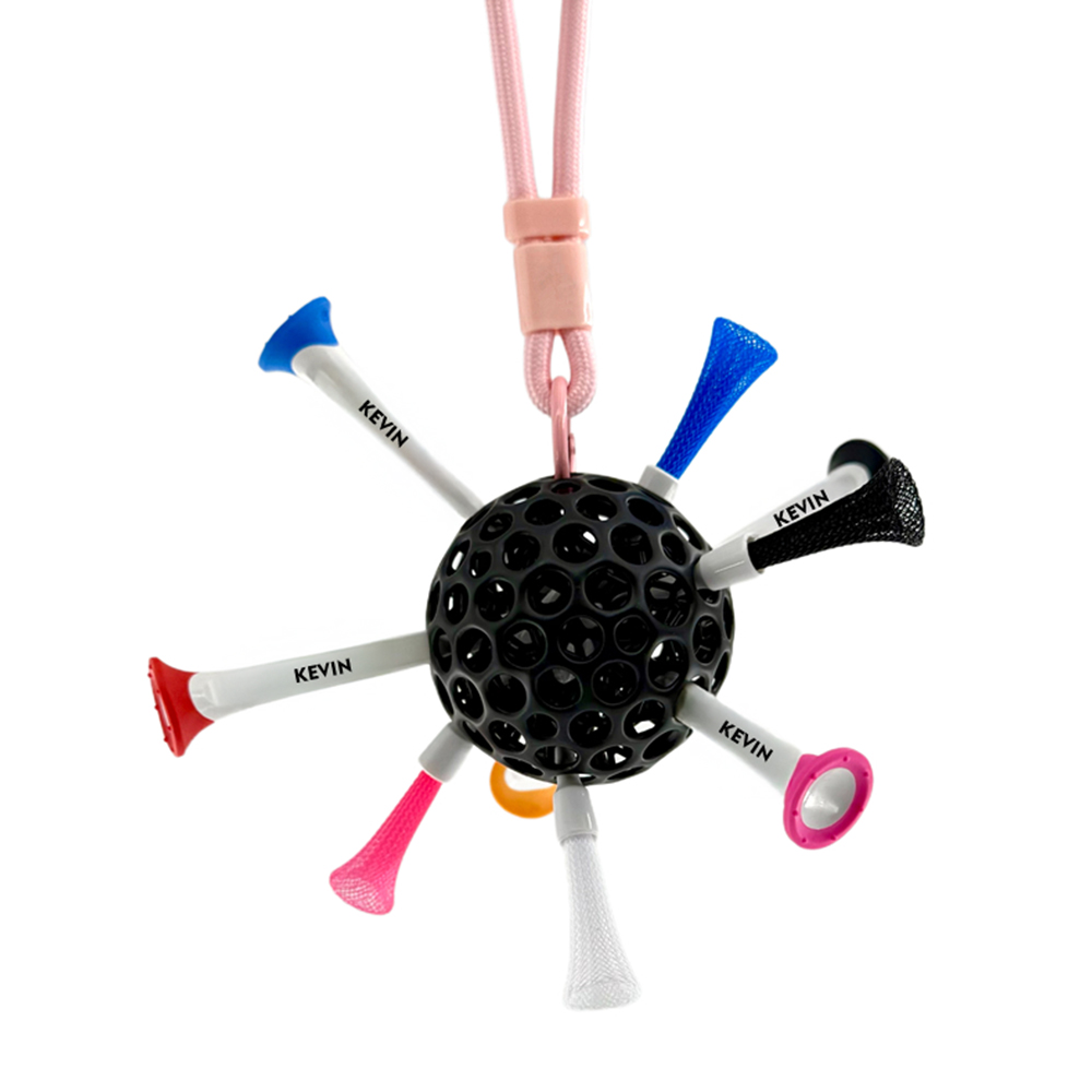 Black Custom Golf Tee Holder Including 5 Custom Golf Tees